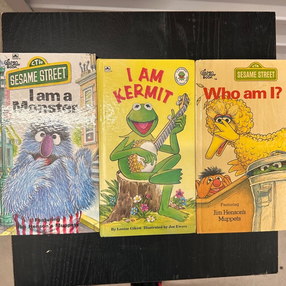 Sesame Street Golden Sturdy Books Lot of 3 I Am a Monster ,Kermit ,Big‎ Bird